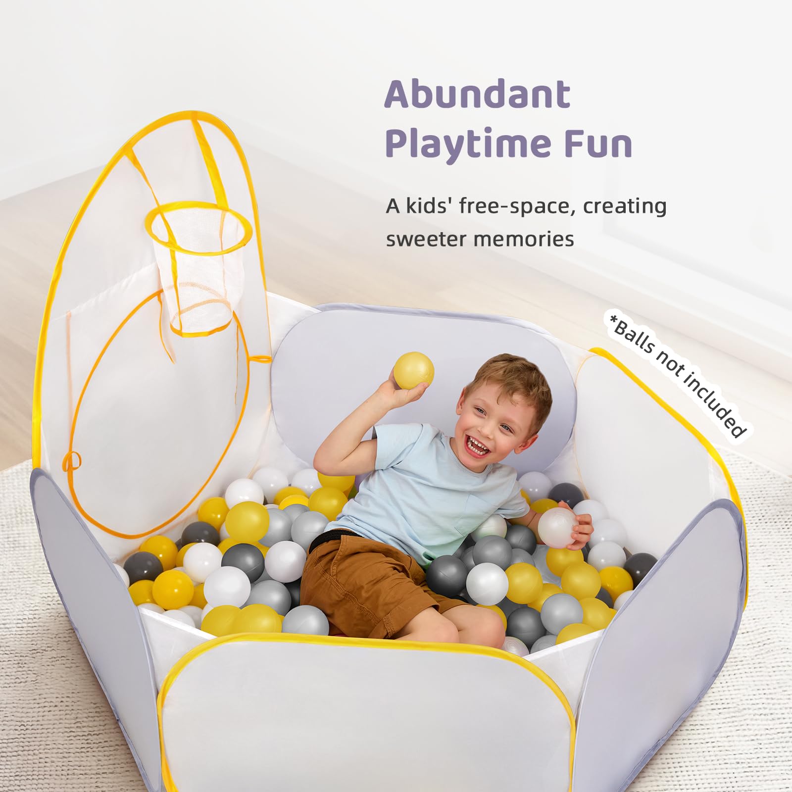 OOOK 5 PCS Play Tent with Tunnel and Ball Pit for Kids, Foldable Pop Up Tents Kids, Indoor & Outdoor Playground with Crawling Toys - Image 4