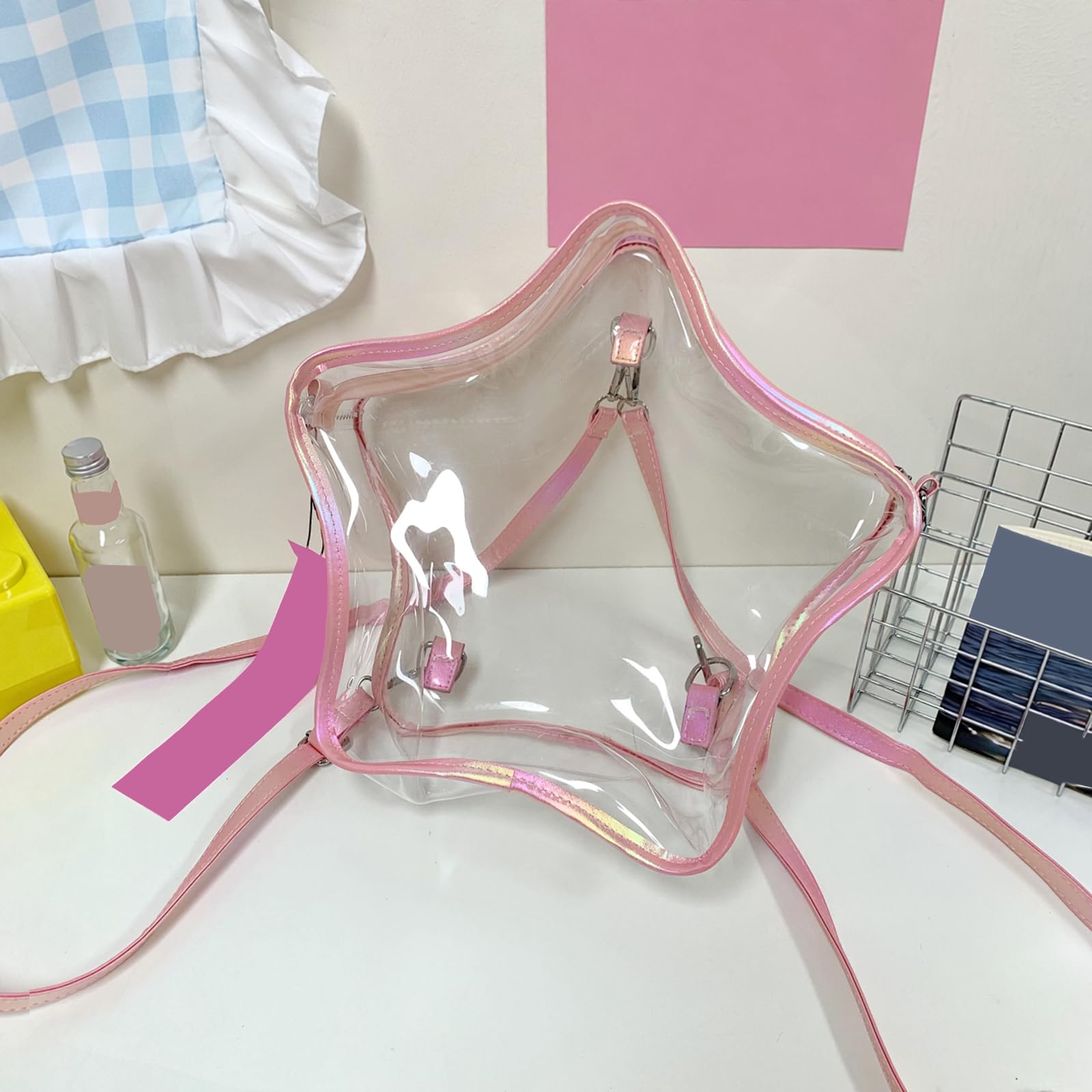 Damska torba na ramię w kształcie gwiazdy, PU PVC, wodoodporna,