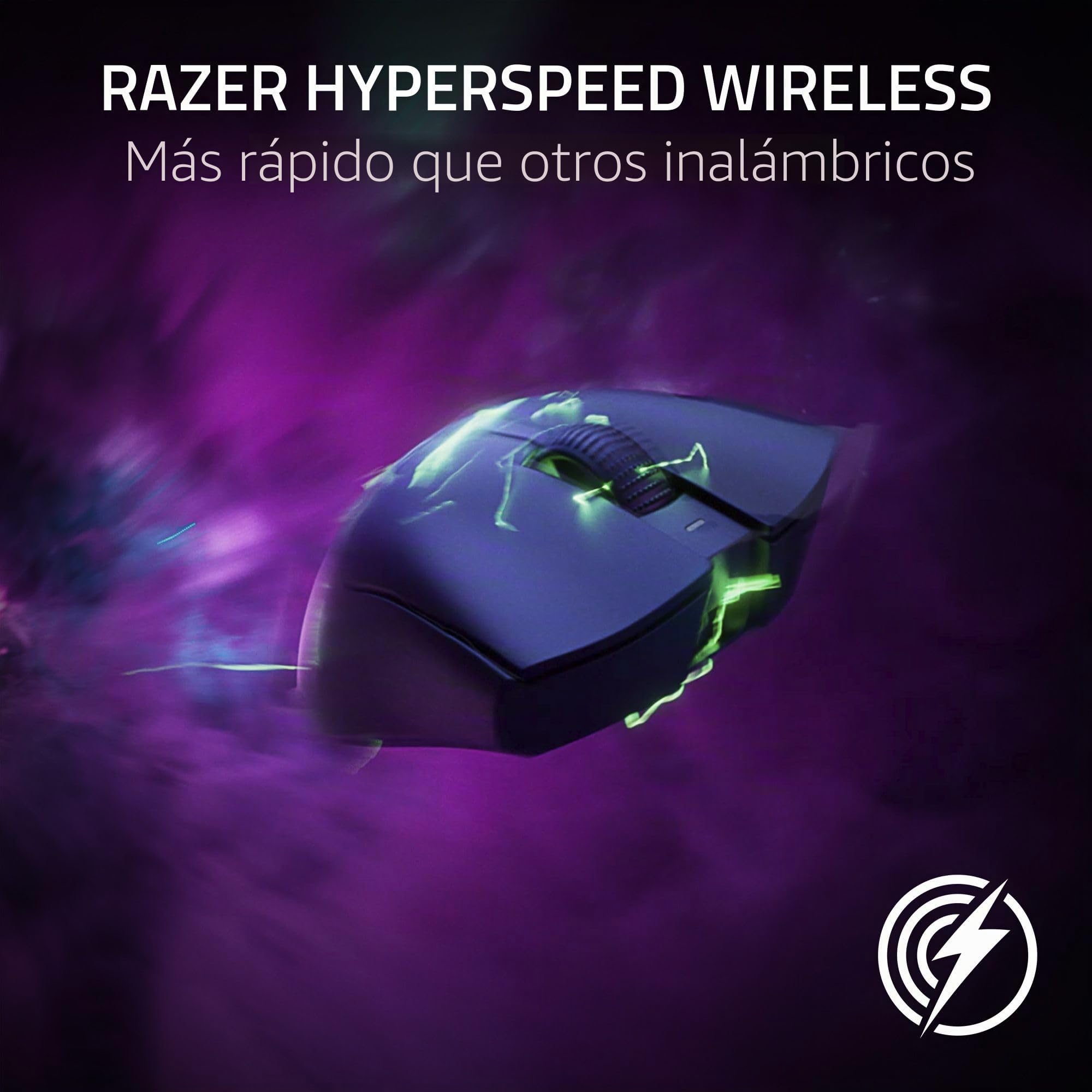 Razer DeathAdder V3 Pro - Ratón inalámbrico para juegos + dongle inalámbrico HyperPolling: 63 g, ligero, sondeo 8K, interruptores ópticos, sensor óptico Gen3-30K, 6 botones programables, batería de 90