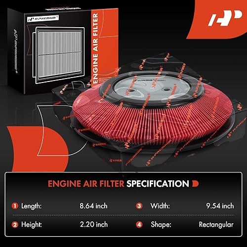 Miniatura 2 de A-Premium Filtro de aire de motor compatible con Nissan D21 Pickup, Frontier, Pickup, Xterra 1990-2004, L4 2.4L, Reemplazo # 16546-86G00