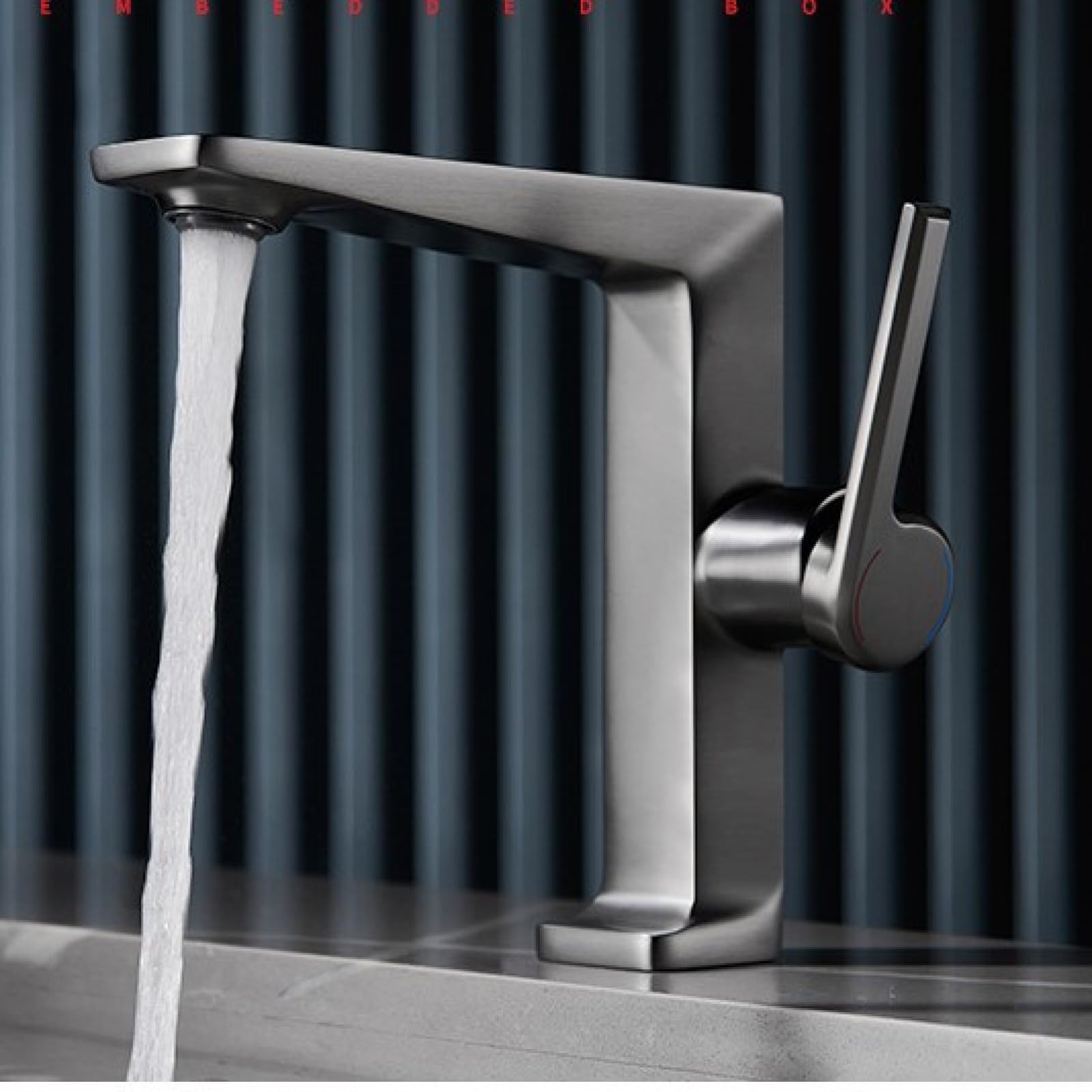 Fanjubei Gunpowder Gray The Bathroom Washbasin Has Hot And Cold Water Taps,