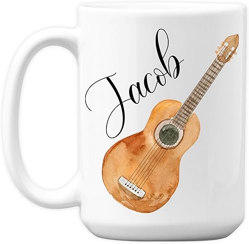 Taza de café de guitarra personalizada, guitarra con nombre personalizado para hombres, mujeres, niñas, taza para amantes de la guitarra, cumpleaños