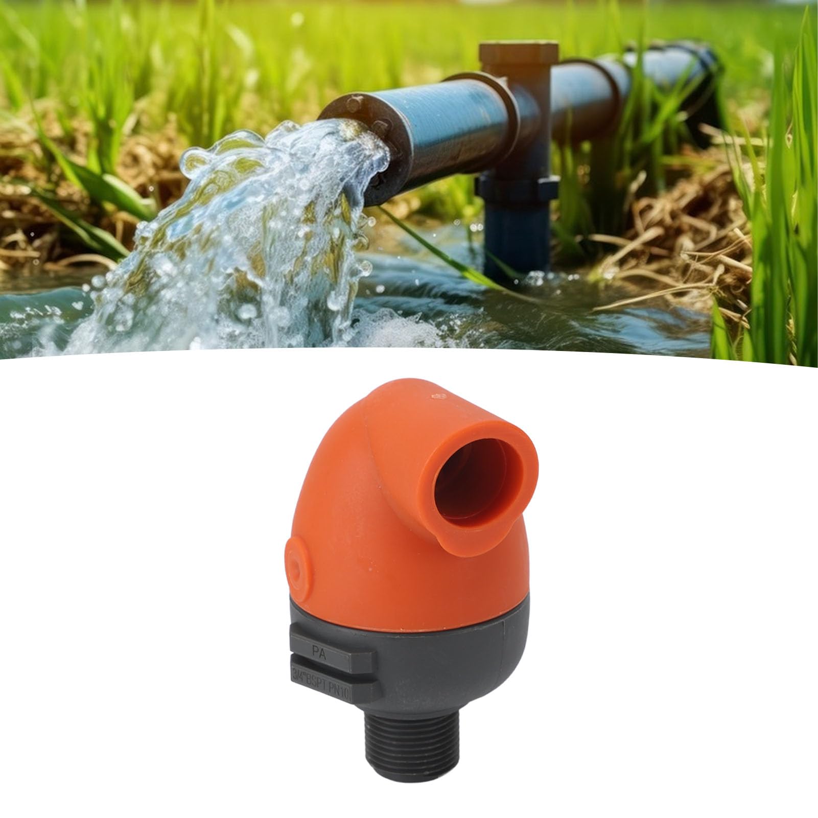 Válvula de Alivio de Aire para Riego Agrícola Automática, Control Eficiente del Agua, Ahorro de Plástico para Paisaje de Jardín (3/4in) | Control eficiente del caudal hídrico, ahorra agua, instalación sencilla en sistemas de paisajismo exterior