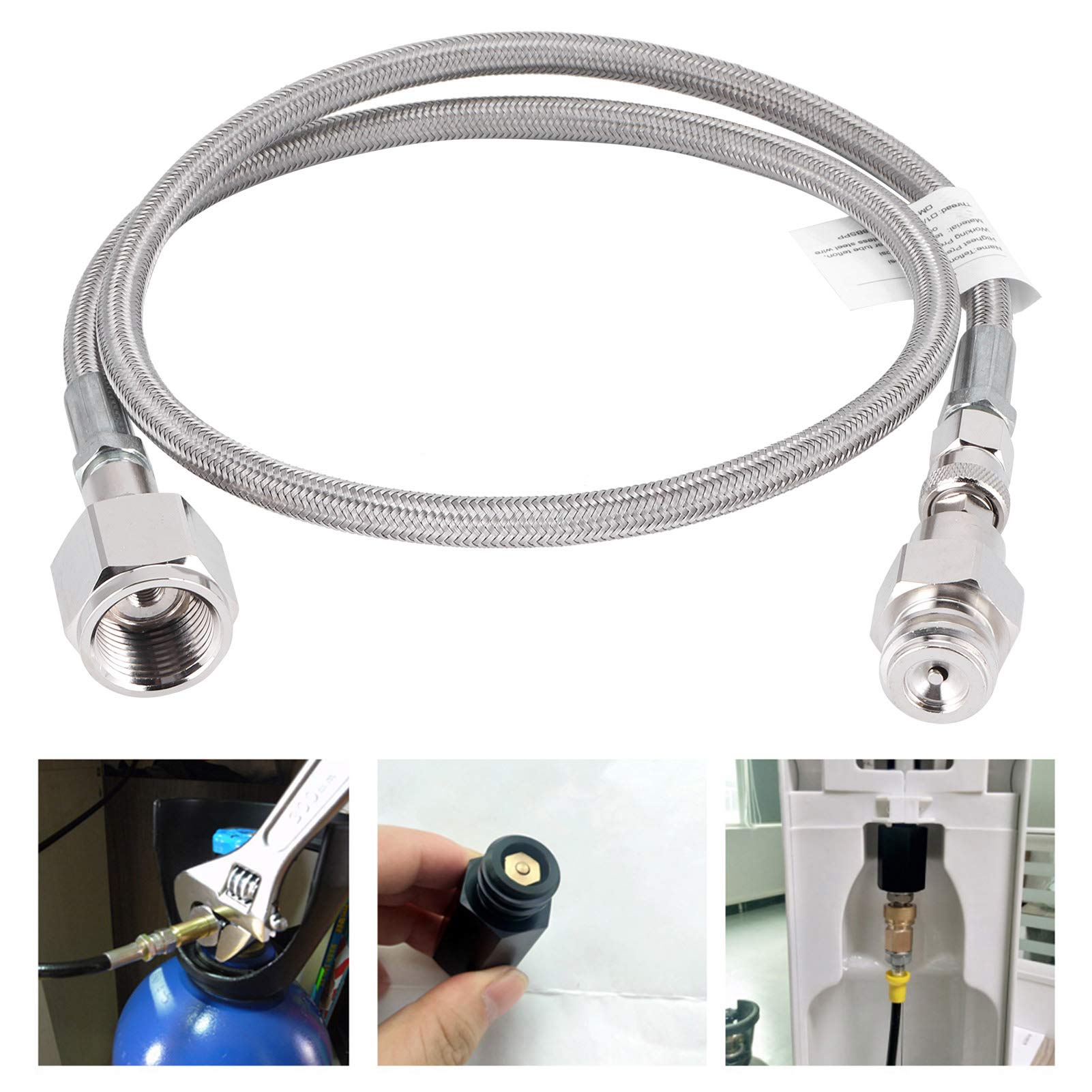 Adattatore Co2 Soda, Adattatore Tubo Esterno Universale CO2 G5/8-14 1m Soda PTFE Tubo Soda Maker