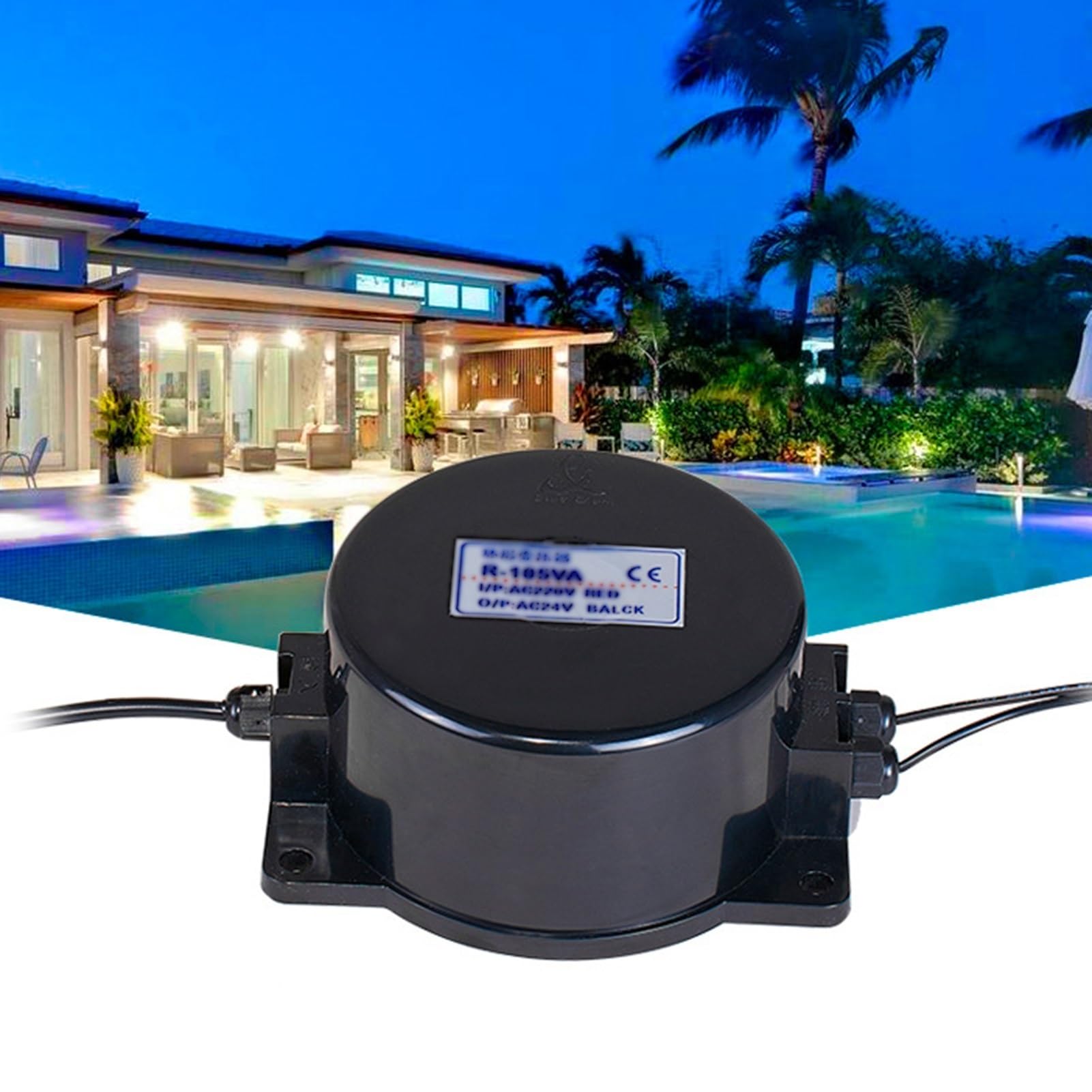 Transformateur Étanche Extérieur, Projecteur Sous-marin 220V À 12V À 24V, Anneau LED Haute Puissance Basse Tension AC, Pour Éclairage De Piscine, Pompe À Eau, Éclairage Extérieur, Projecteurs(12V,200W