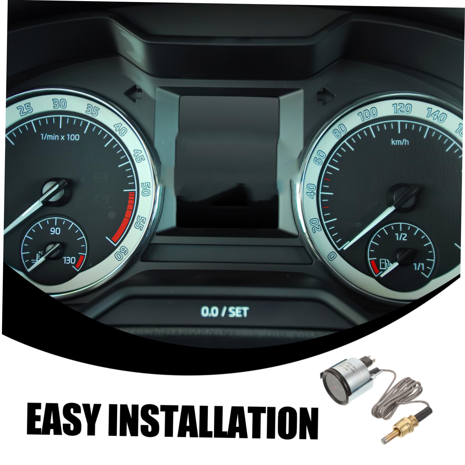 POPETPOP Indicatore Meccanico Temperatura Acqua Auto con Sensore Misuratore Temperatura Serbatoio Acqua per Veicoli Installazione Facile Monitoraggio in Reale Celsius e Fahrenheit