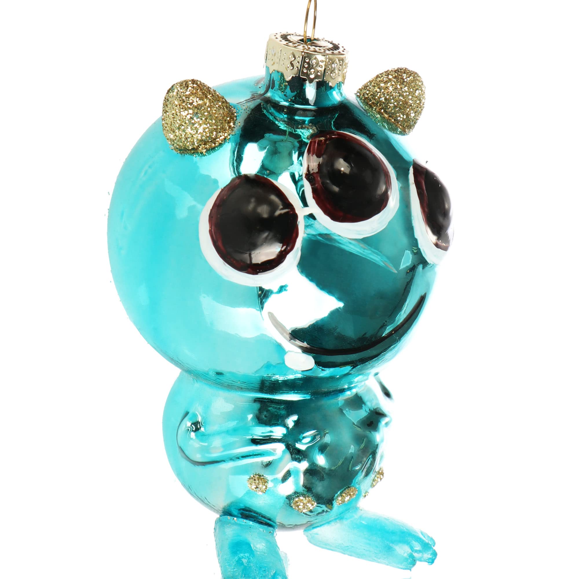 com-four® 3X Premium Christbaumschmuck - Deko-Alien aus echtem Glas - besondere Baumkugeln als Weihnachtsdeko - spezielle Weihnachtsbaumanhänger (Fantasy-Alien - 3 Stück)