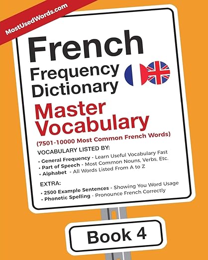 French Frequency Dictionary - Master Vocabulary: 7501-10000 Most Common French Words (French-English)