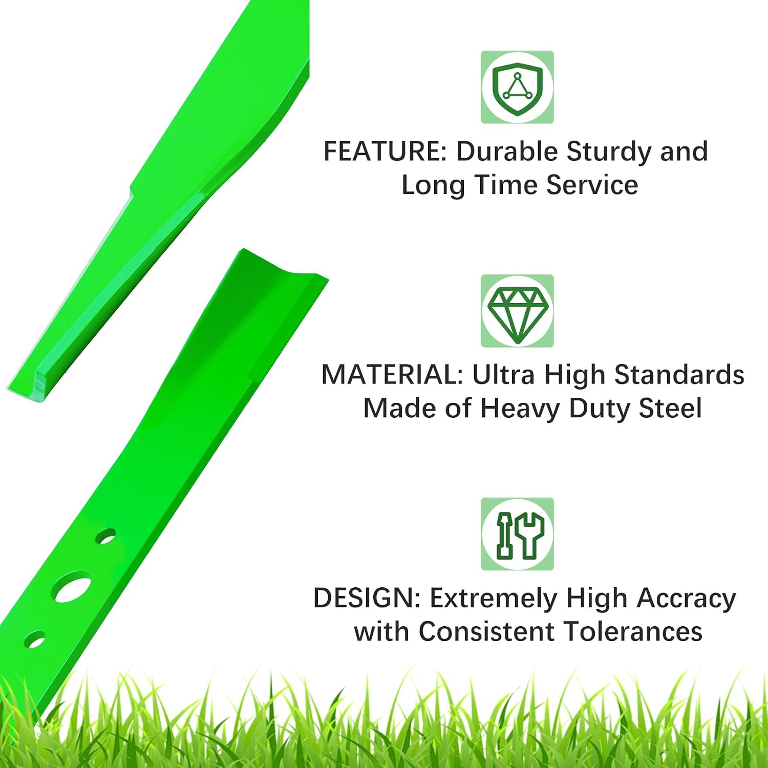 1726453 1726357 High Lift Blades Fit for 50 Inch Sim plicity Sna pper ZT2050 ZT2450 LT200 YT400 Series Murray Craftsman Mowe Decks Replaces 1708229 1726453A 1726453YP, 3 Pack