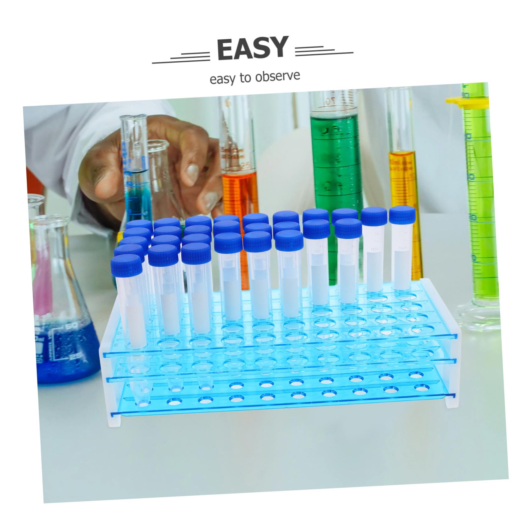 MAGICLULU 100 Stück 15 Ml Reagenzgläser Aus Kunststoff Mit Schraubverschluss 2 Abnehmbare Labor Zentrifugenröhrchen Gestelle Mit Klarer Messskala Auslaufsicher Für Labor Und Wissenschaft