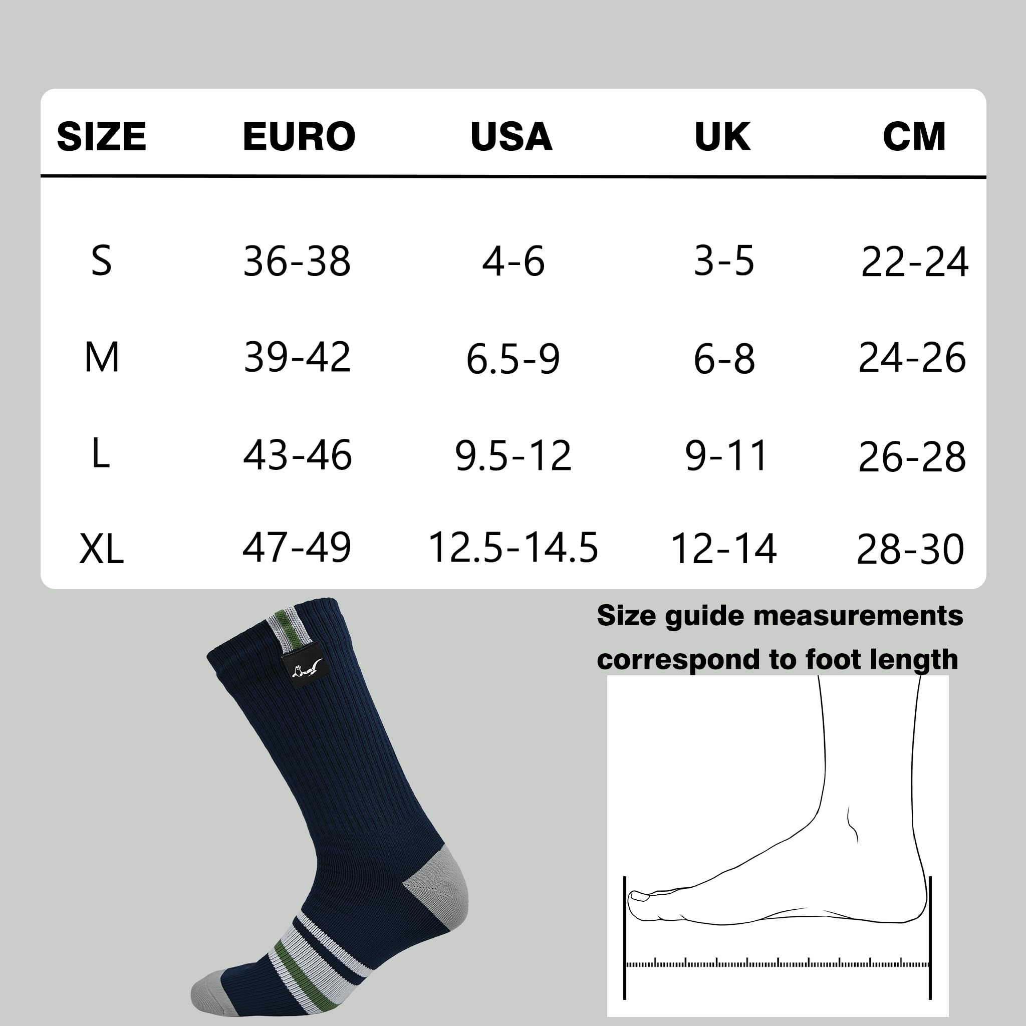 OTTERSHELL Chaussettes mi-mollet imperméables pour aventures en plein air - Chaussettes thermiques mi-mollet pour randonnée, trekking, camping, pêche, kayak, chasse, sports de neige