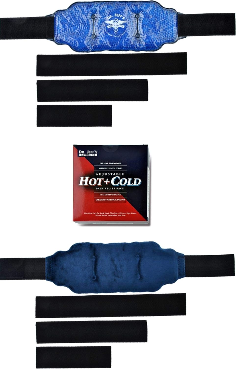Set of 2 Large Ice Packs for Injuries, Ice Wrap Hot Pack for Pain Relief, Knee, Sciatica, Back, Migraine, Arthritis,Shoulder Pain Ice Pack-Neck Warmer-Set Includes 2 Ice Heat Packs,Extension Straps