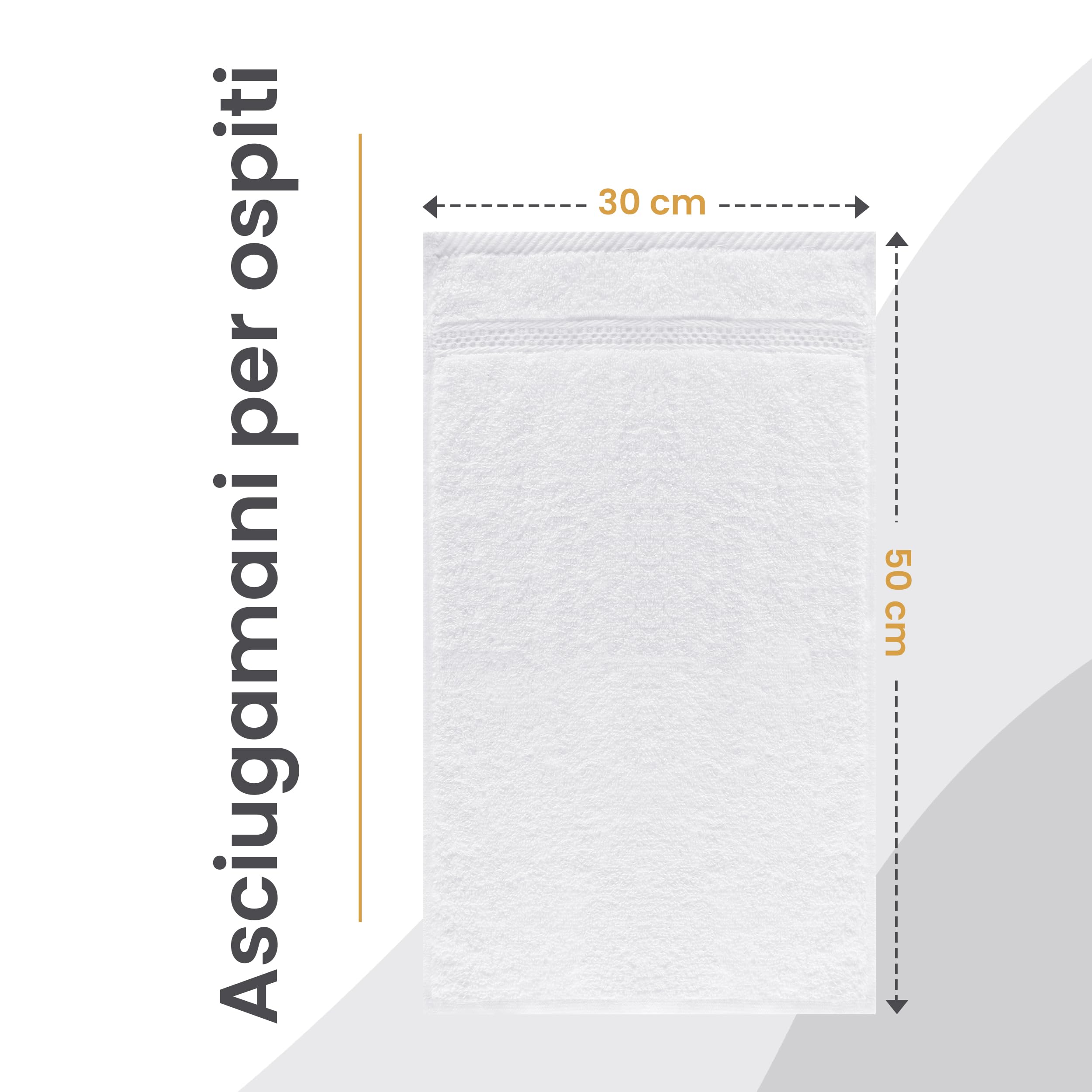 Utopia Towels - Set Premium di 10, Asciugamani Per Ospiti, 30 x 50 cm Asciugamani Per Viso e Mani Con Gancio, Asciugamani Per Bidet Altamente Assorbenti, 100% Cotone (Bianco)
