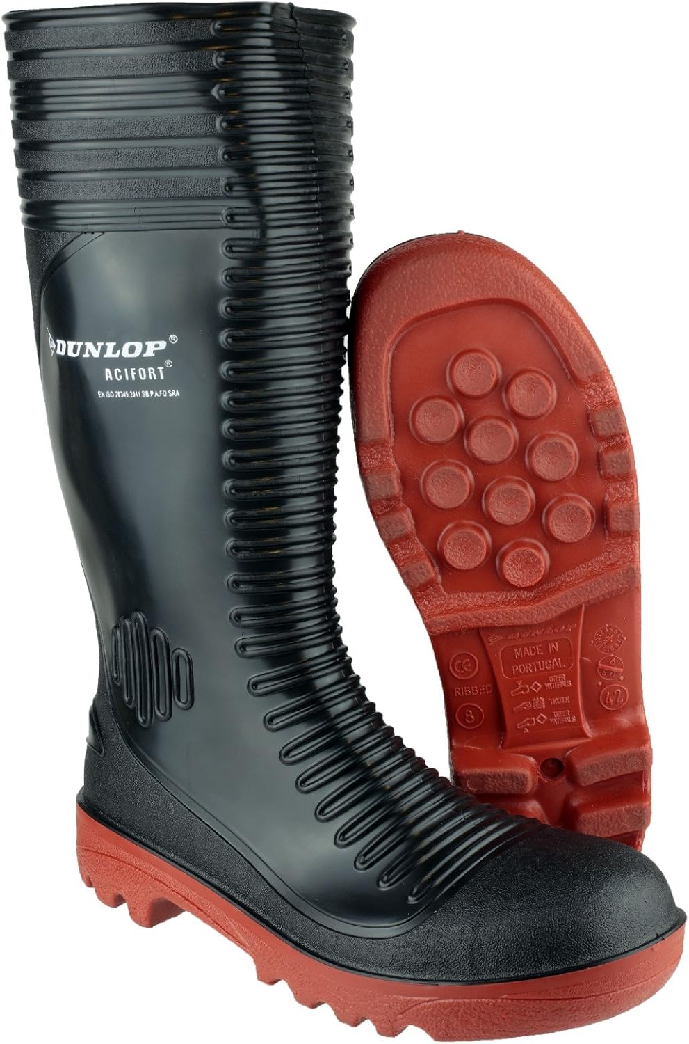 Beeswift Men's Wellington Boots Dunlop Acifort Ribbed Black SBP 06
