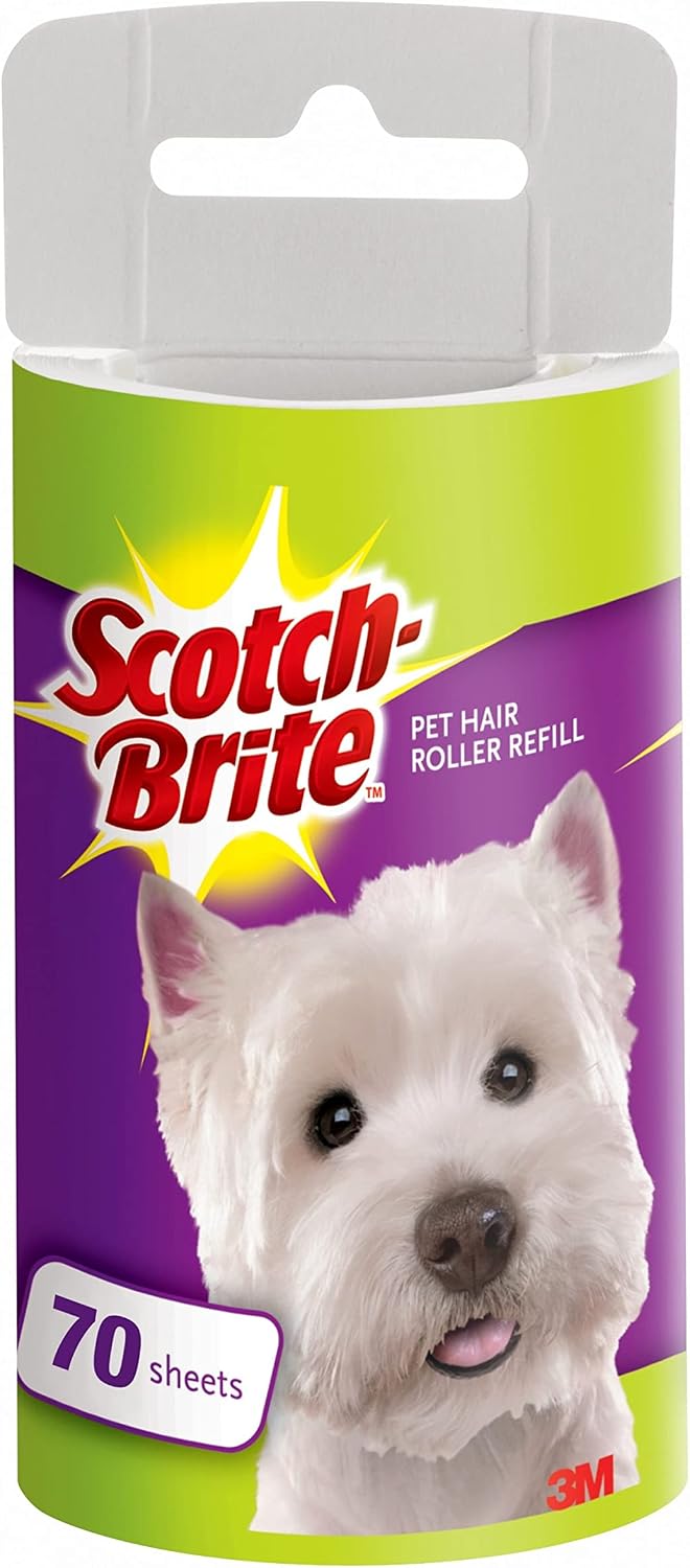 Scotch-Brite Pet Hair & Lint Roller Refill, Works Great On Pet Hair, 70 Sheets