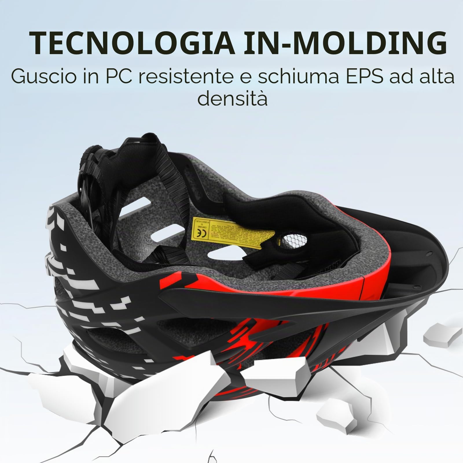 Casco da bicicletta, 21 prese d'aria, casco da ciclismo per adulti, casco da mountain bike e da strada, per uomo e donna, misura regolabile 57-61 cm