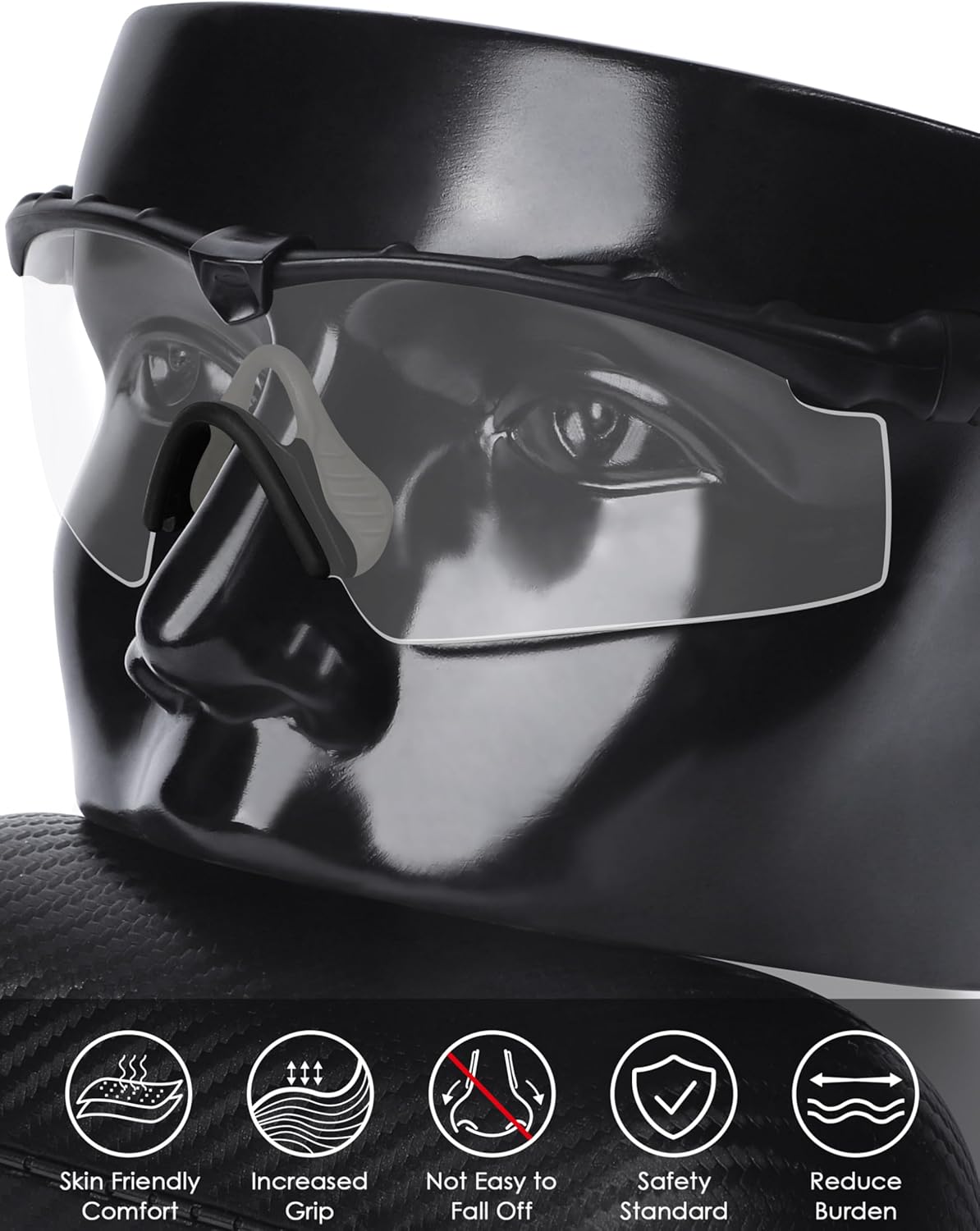 BLAZERBUCK Replacement Nose Pads Nose Pieces for Oakley M Frame 2.0 Strike/Si M Frame 3.0 OO9146 Sunglasses - Black + Grey