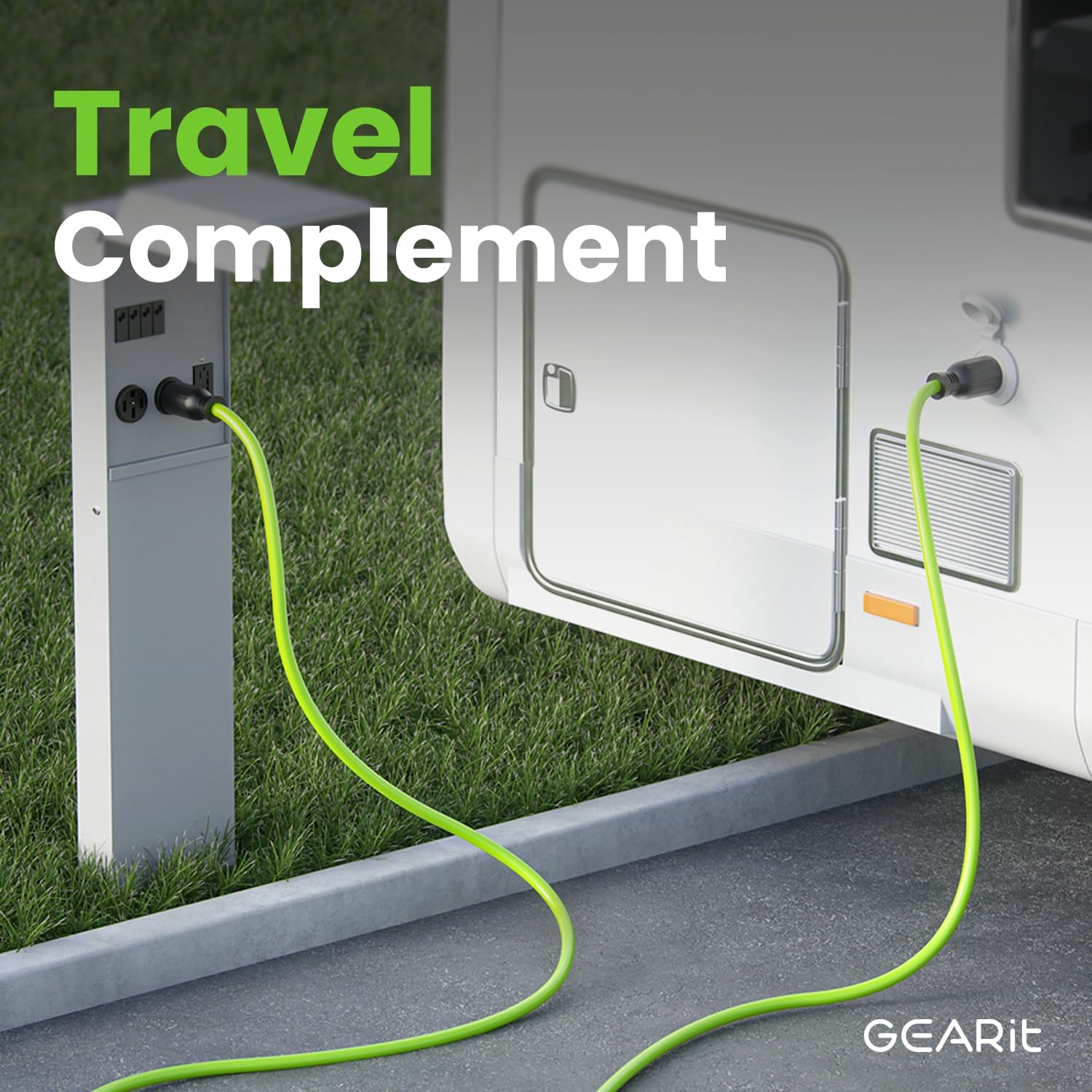 GEARit 30-Amp Generator Extension Cord, 120/250-Volt, 4-Prong, 7500W, NEMA L14-30P/L L14-30R, 10 Gauge SJTW Locking Power Cord for Manual Transfer Switch, Portable Generators, Power, 40 Feet, Green