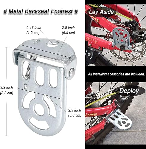 Miniatura 4 de Kit de asiento infantil para bicicleta, incluye cojín de asiento trasero de bicicleta con respaldo de ciclismo de seguridad + reposabrazos de