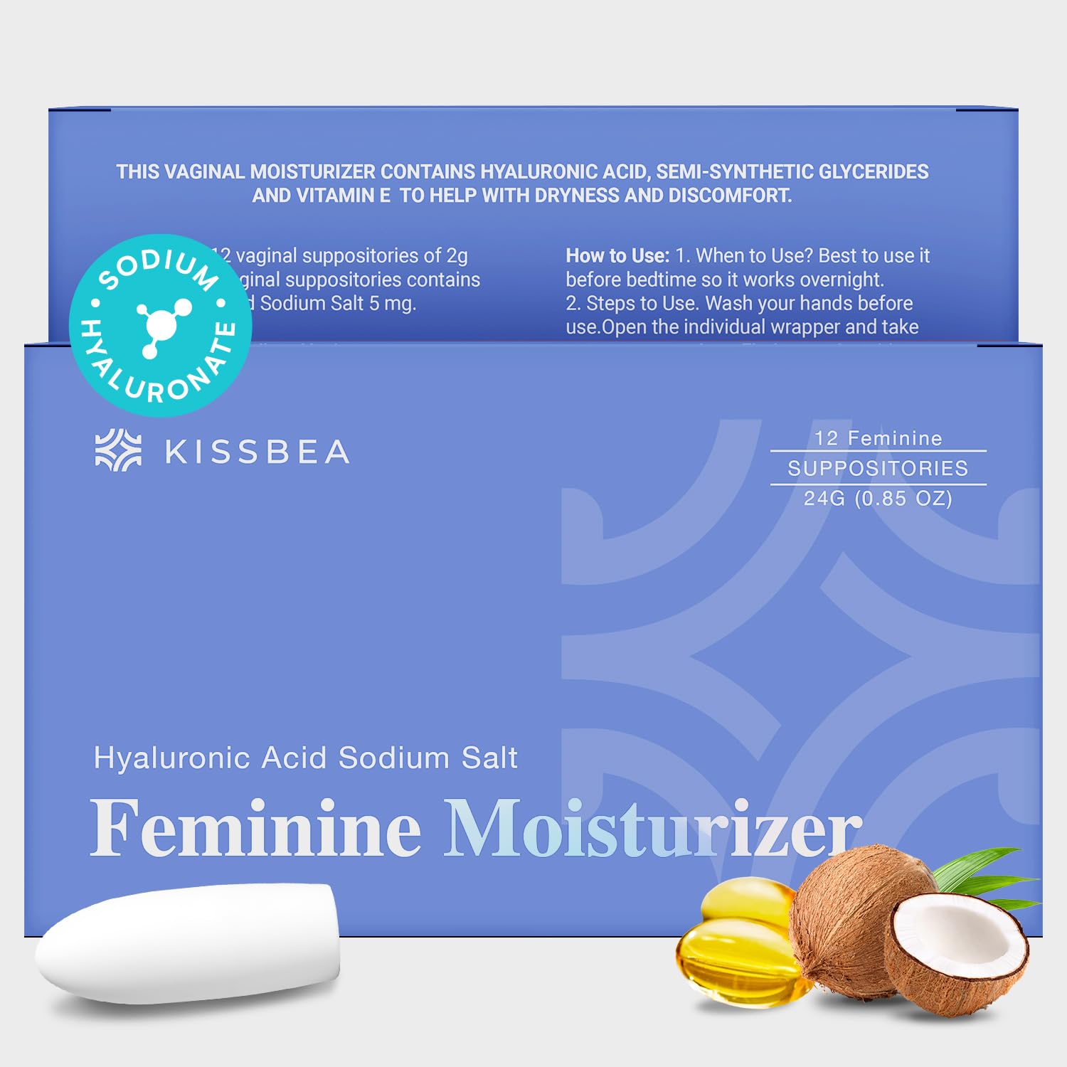 Hyaluronic Acid Single-Use Units for Feminine Moisturizer - Gentle Intimate Hydration with Sodium Hyaluronate Nourishing Comforting Formula for