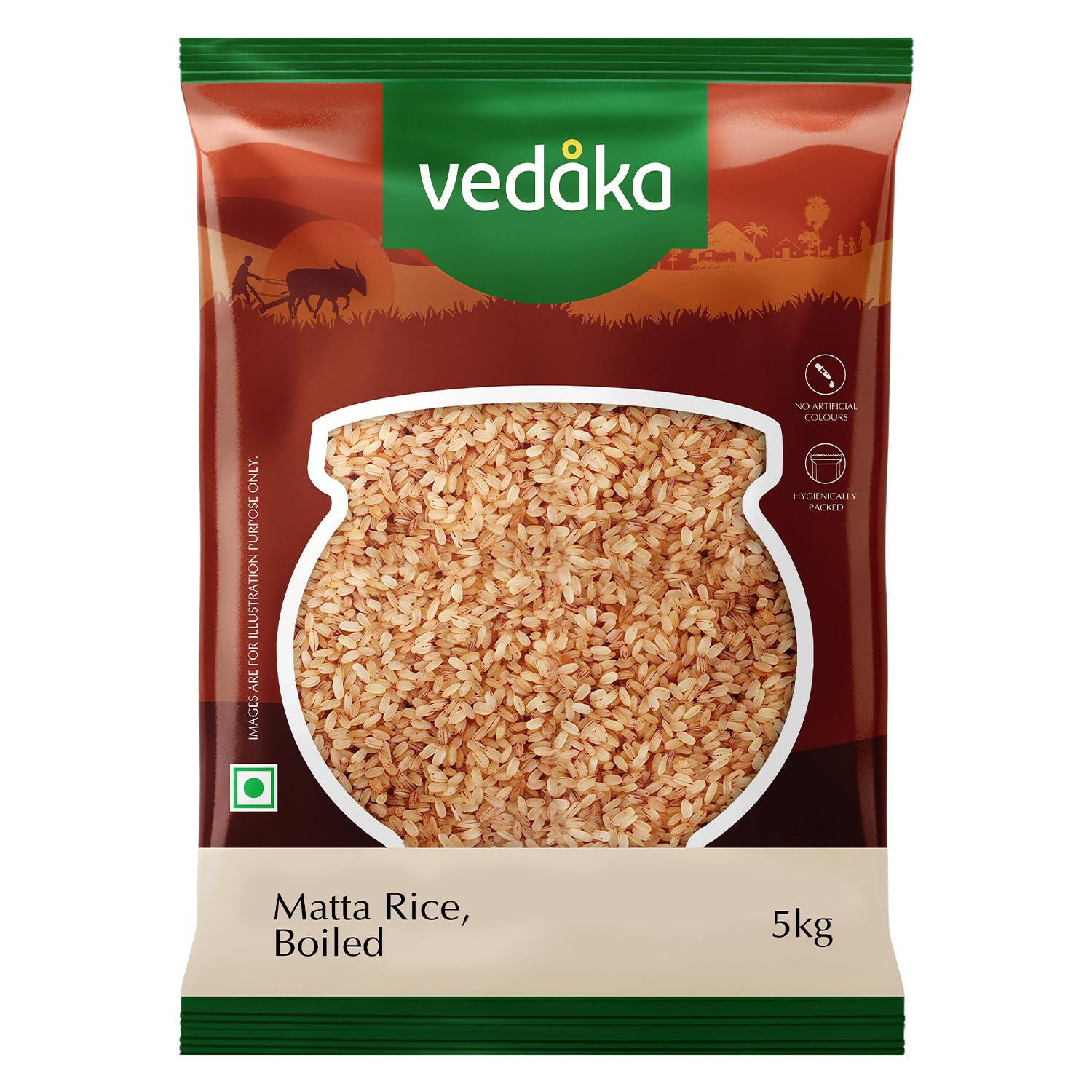 Amazon Brand - Vedaka Matta Rice | Boiled | 5 Kg