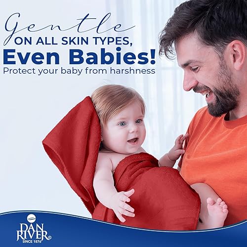 Miniatura 4 de DAN RIVER Juego de toallas de baño 100% algodón, 2 toallas de baño de gran tamaño de 30 x 52 pulgadas, 2 toallas de mano de 16 x 28 pulgadas, 4