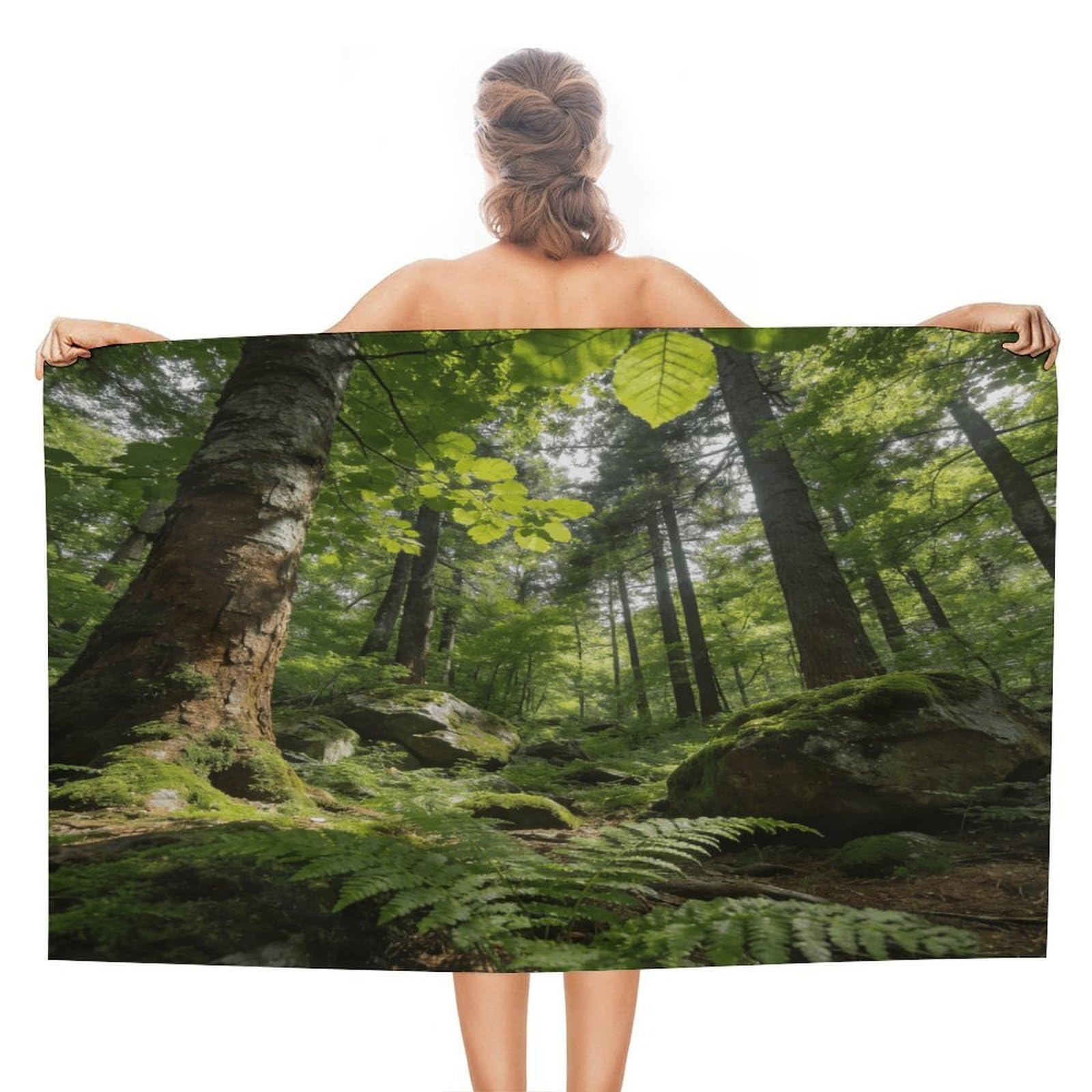LZQPOEAS Forest Beach Towel 51x31 Inch Oversized Soft Bath Towel Luxury Plush Thick Hotel Swim Pool Towels Super Quick Dry Travel Towels for Camping Gym Sports Yoga