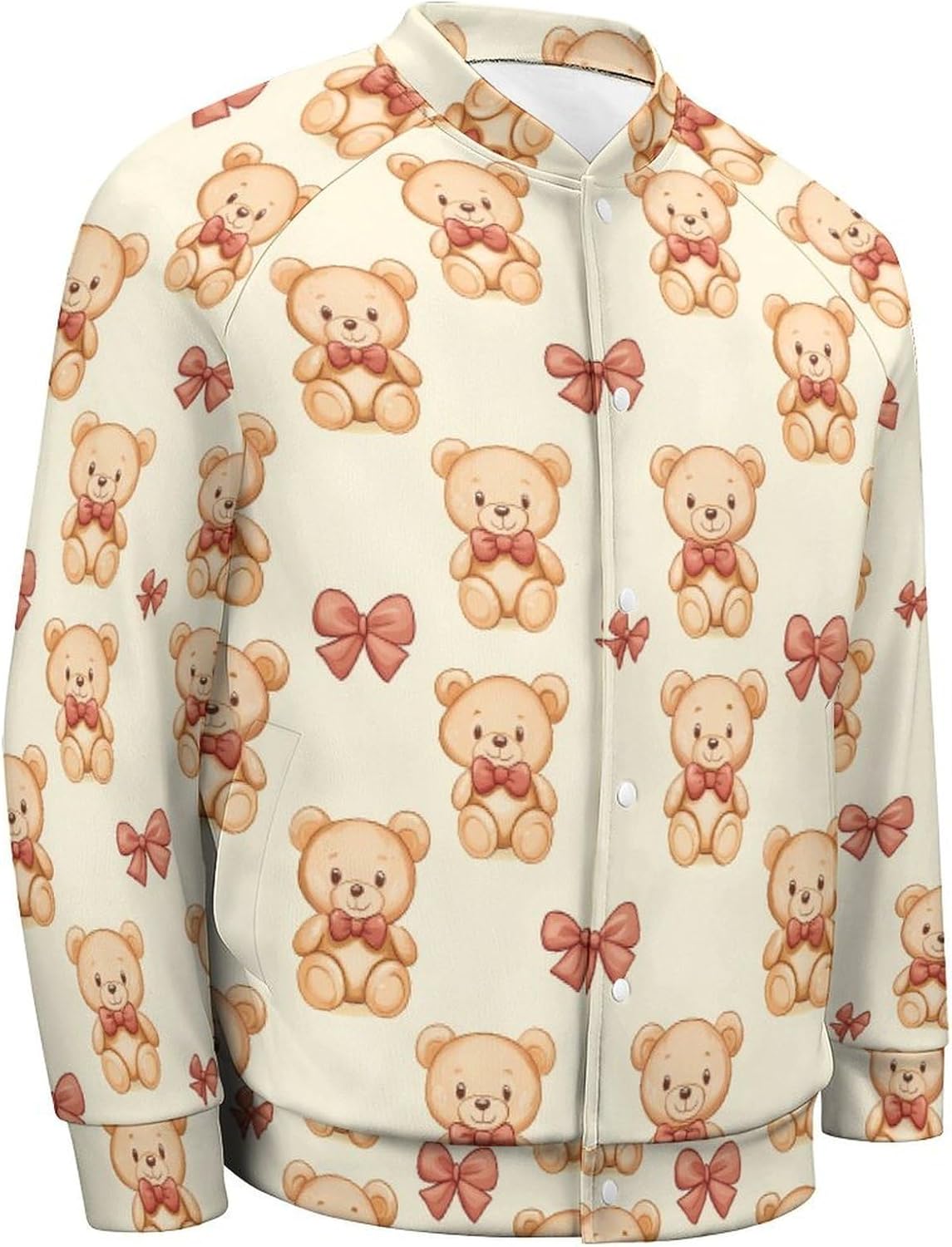 Teddys-Bears Baseball Jacket Casual Sportswear Bomber Jacket Coat for Men Women