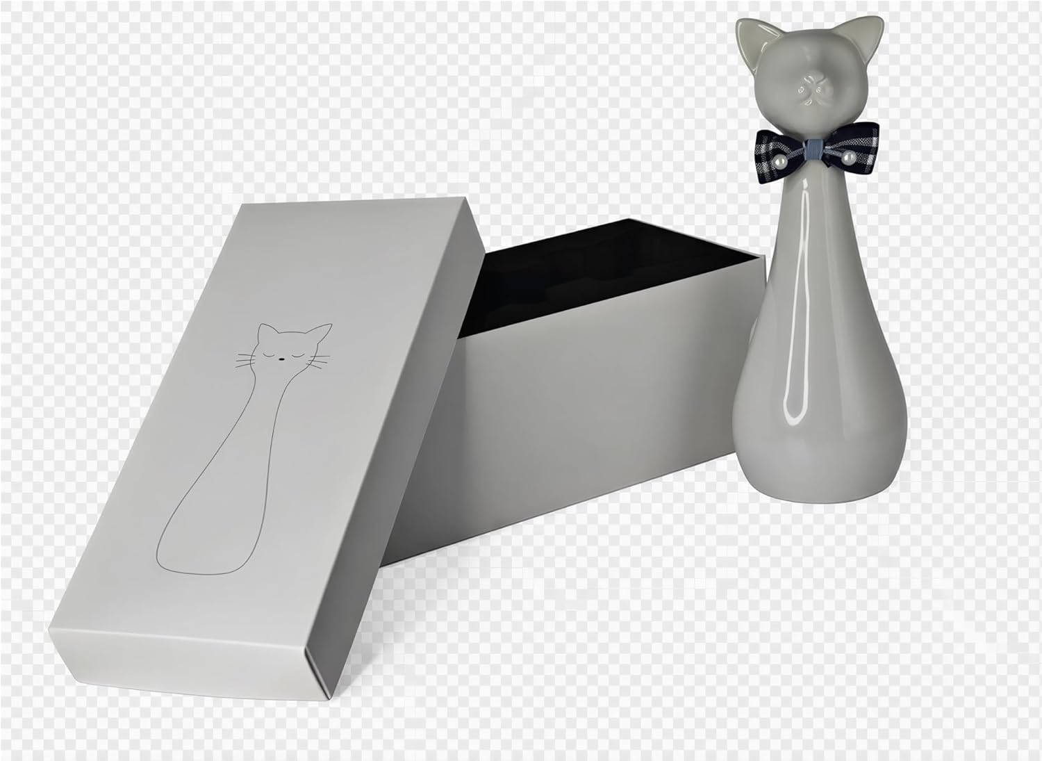 Cat Urn for Ashes – Ceramic Pet Memorial Urn for Indoor Display,Minimalist Design, Suitable for Cats up to 18 lbs (White)