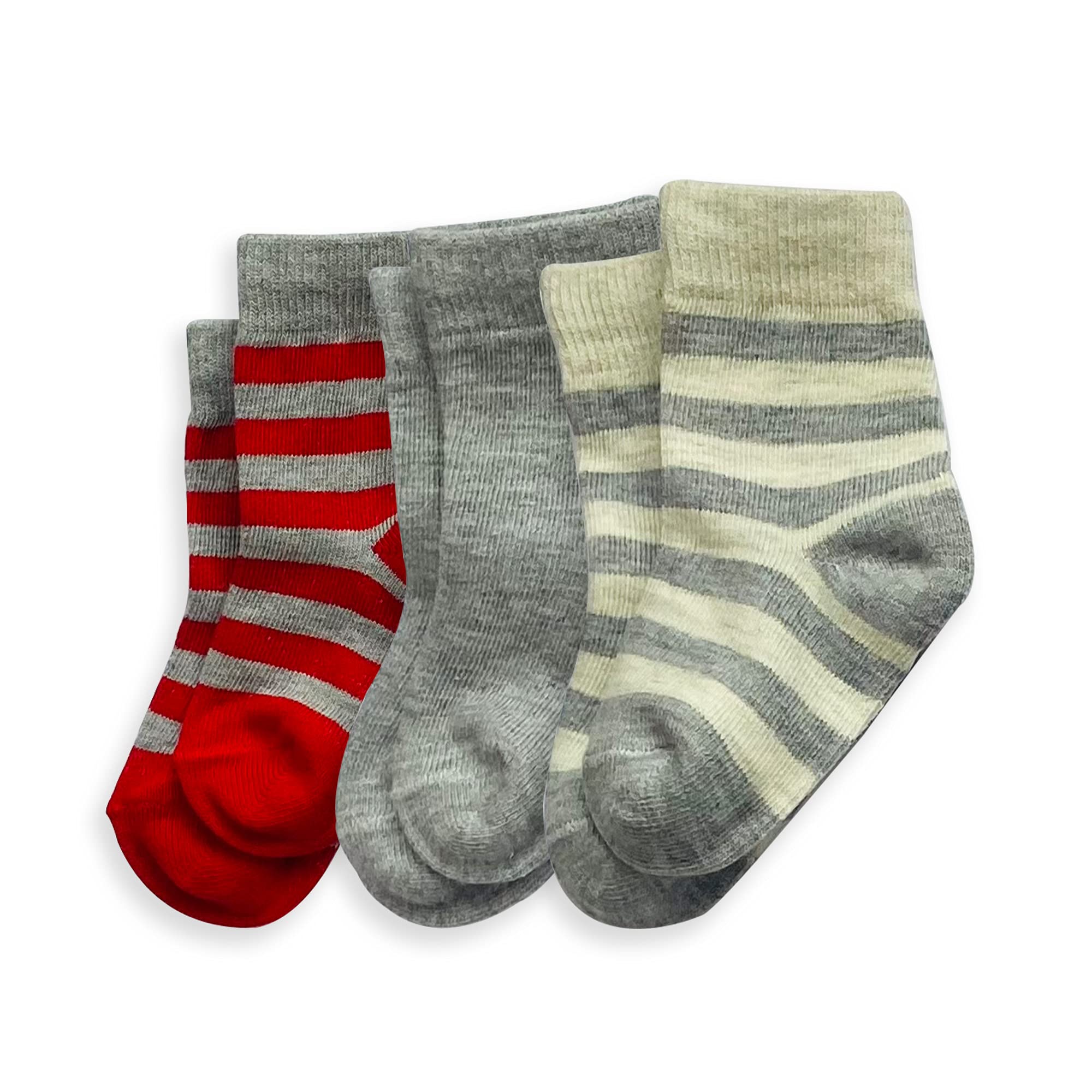 Mylo EssentialsMylo Essentials Antibacterial Ankle Length All Seasons Soft Knitted Cotton Breathable Baby Boys’ & Girls’ Socks Multi Design Pack of 3 Pairs – Multicolor (NB0-6M) I Free from Harmful Dyes