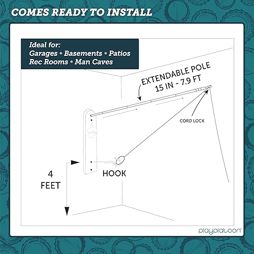 Miniatura 2 de Play Platoon Juego de lanzamiento de gancho y anillo, juego de barra de lanzamiento de anillos para adultos, juego de anillos de lanzamiento de