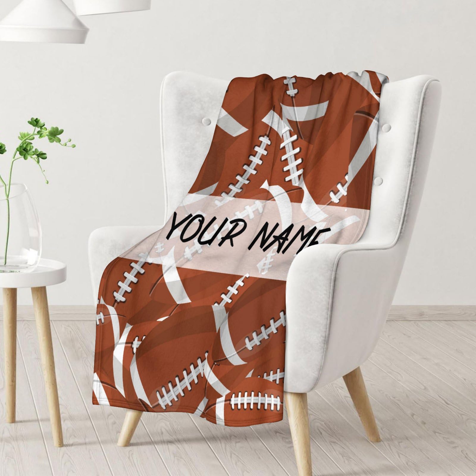 Personalized Football Blanket Gifts with Name - 40