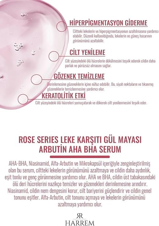 Rose Series Anti Stain Rose Yeast Arbutin Aha Bha Serum 30 ML