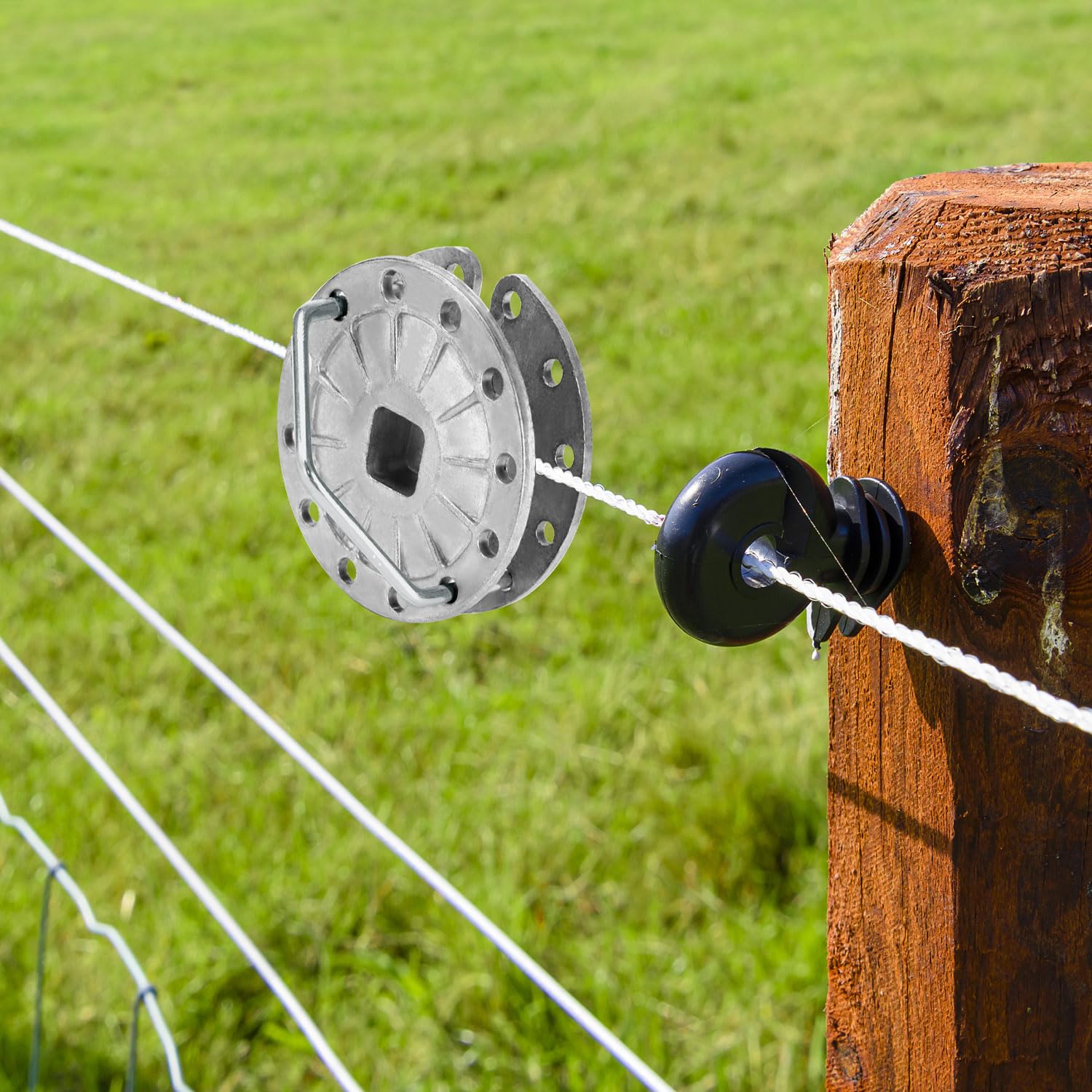 QWORK 20 tensores de vallas, tensores rápidos en línea para vallas eléctricas y agrícolas