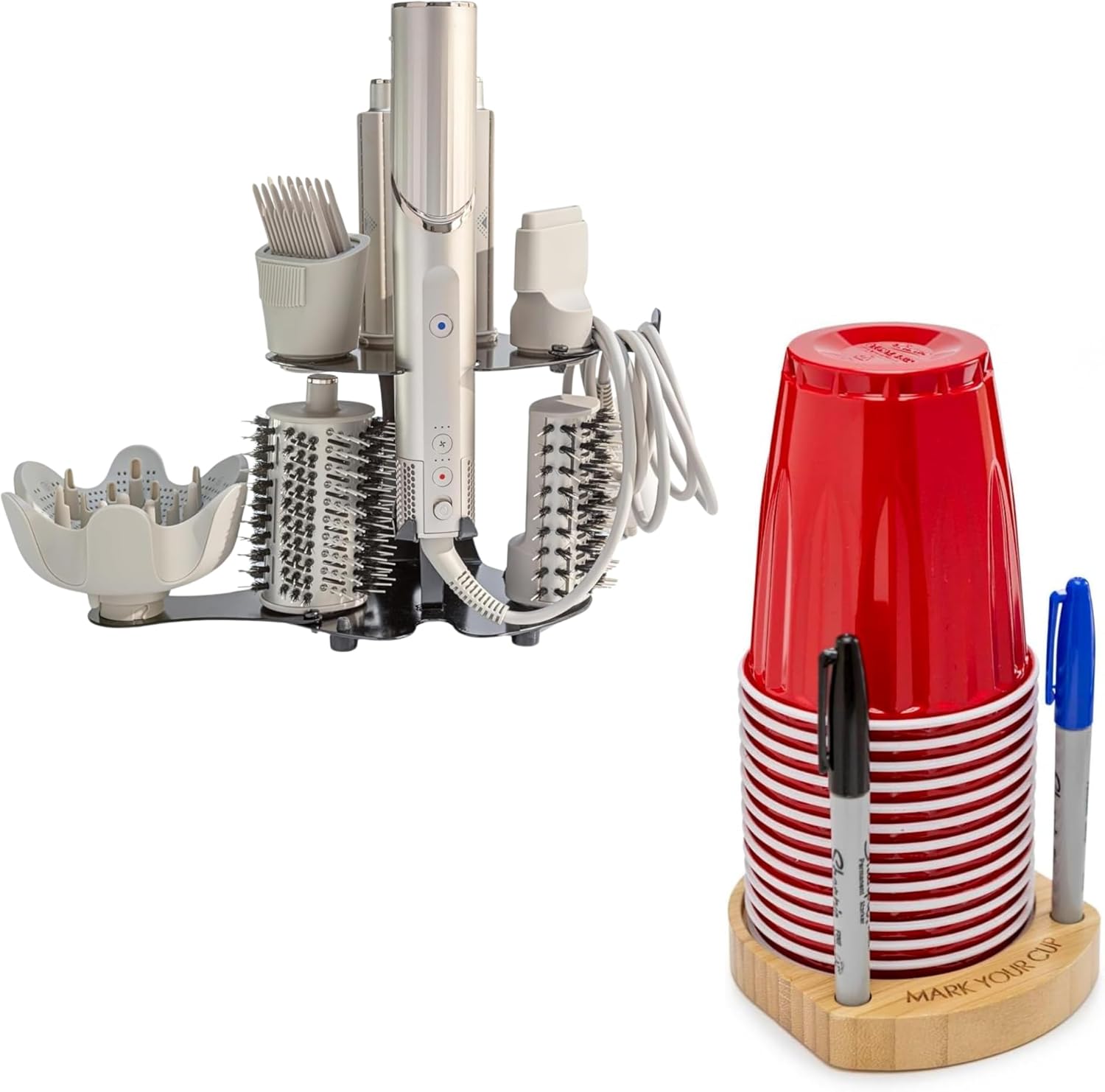 Blow Dryer Accessory Holder & Party Cup Holder - Bundle