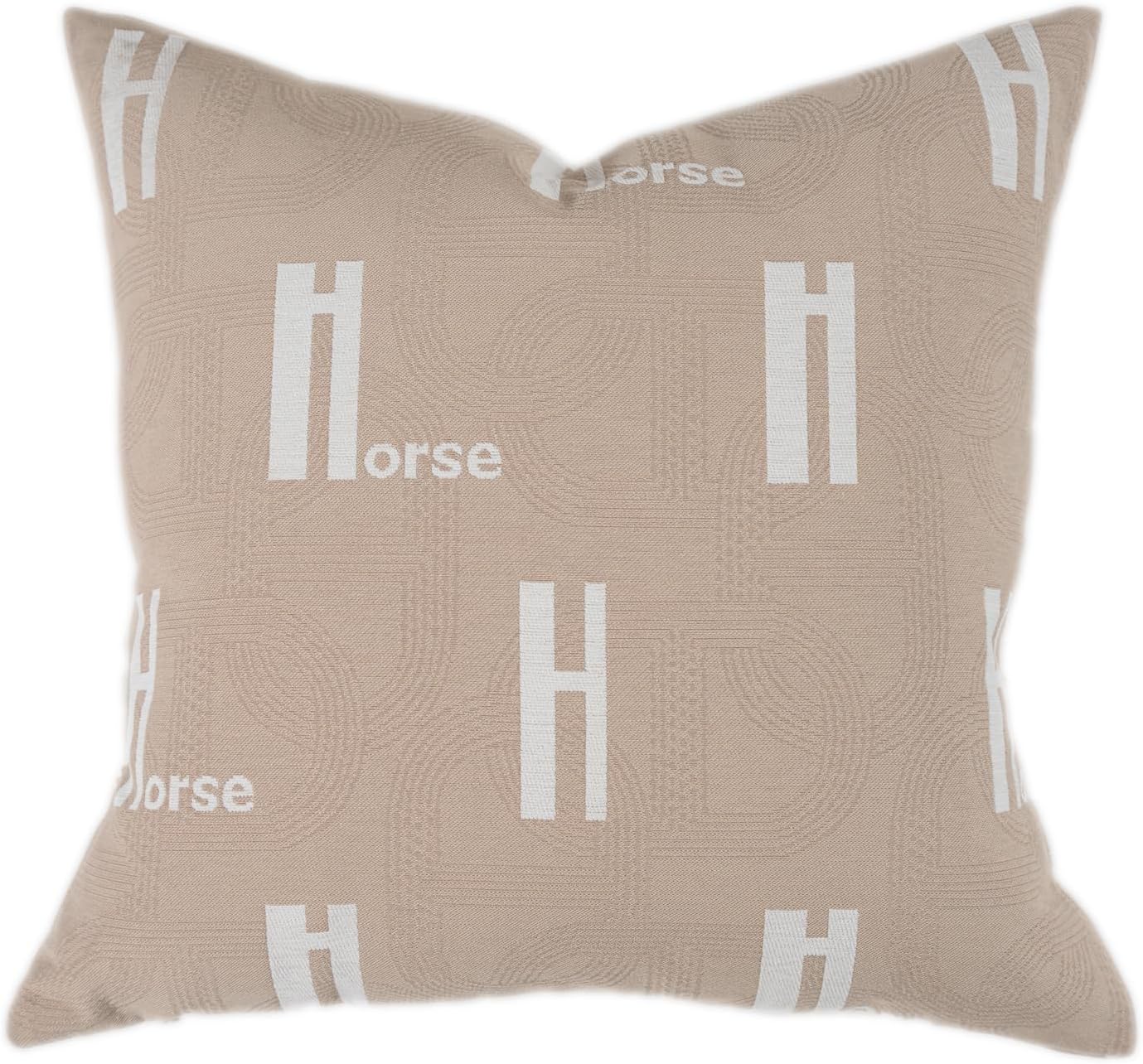 Croker Horse 18x18'' Inches Throw Pillow Cushion Cover - H Letter Embroidery Modern Fashion Style Couch Sofa Pillow Cover for Living Room Bedroom
