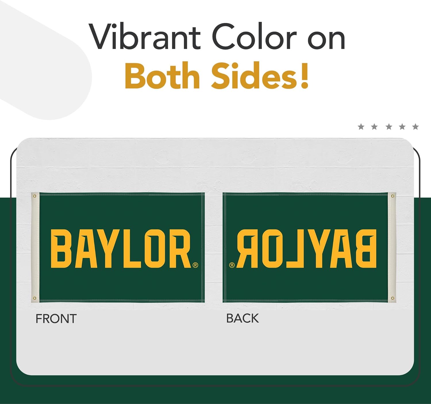 Baylor Bears College Sports Printed Flag - NCAA Licensed - Nylon - School Banner (Green, Gold) (2' x 3')