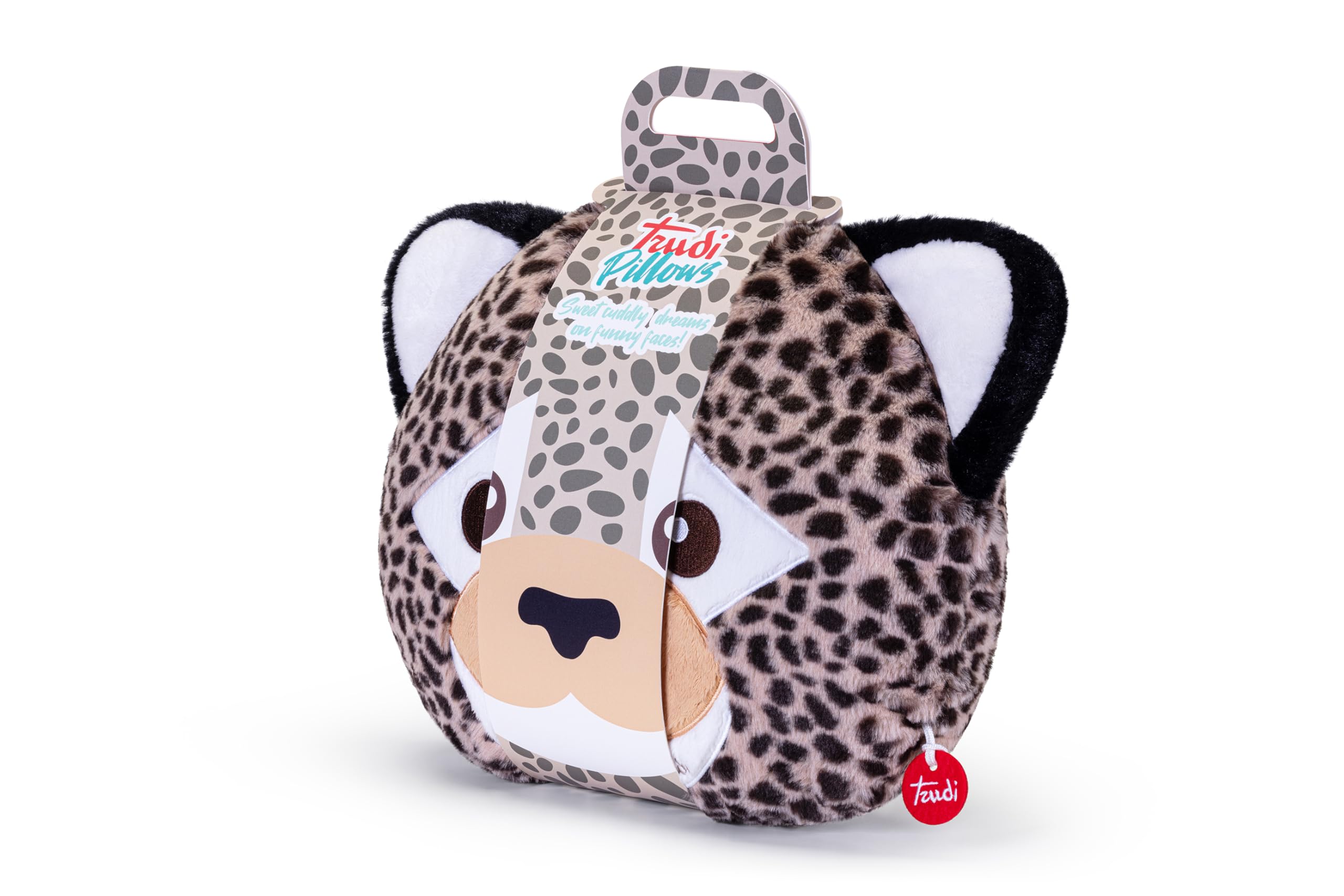 Trudi Cuscino Leopardo cuscini di peluche da arredo decorativi animali, regalo di compleanno | 32x38x9cm taglia M | Pillows | modello 28097