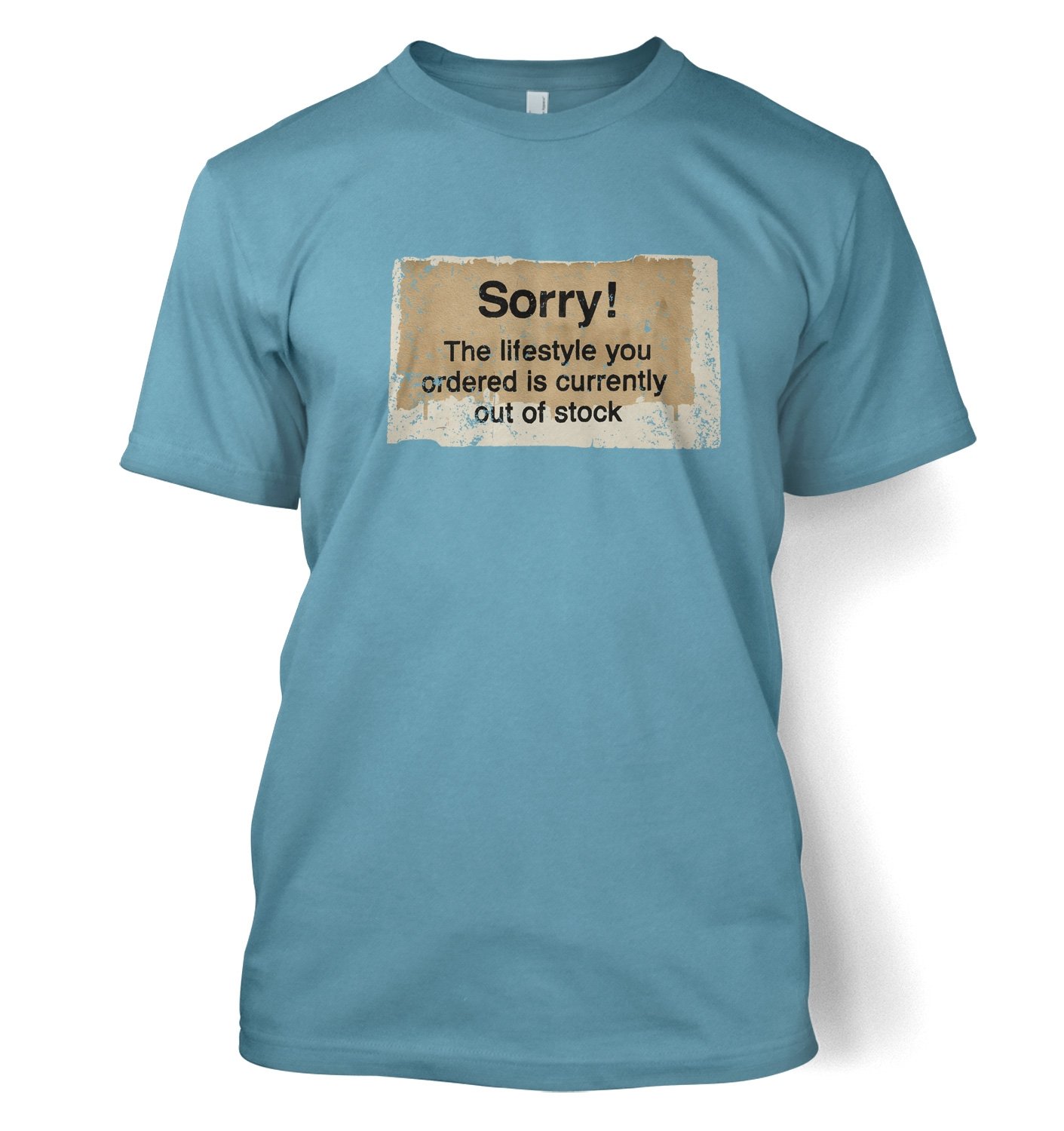 Banksy By Big Mouth Men's Stone Blue Banksy Sorry! The Lifestyle You Ordered - Tees - XX-Large