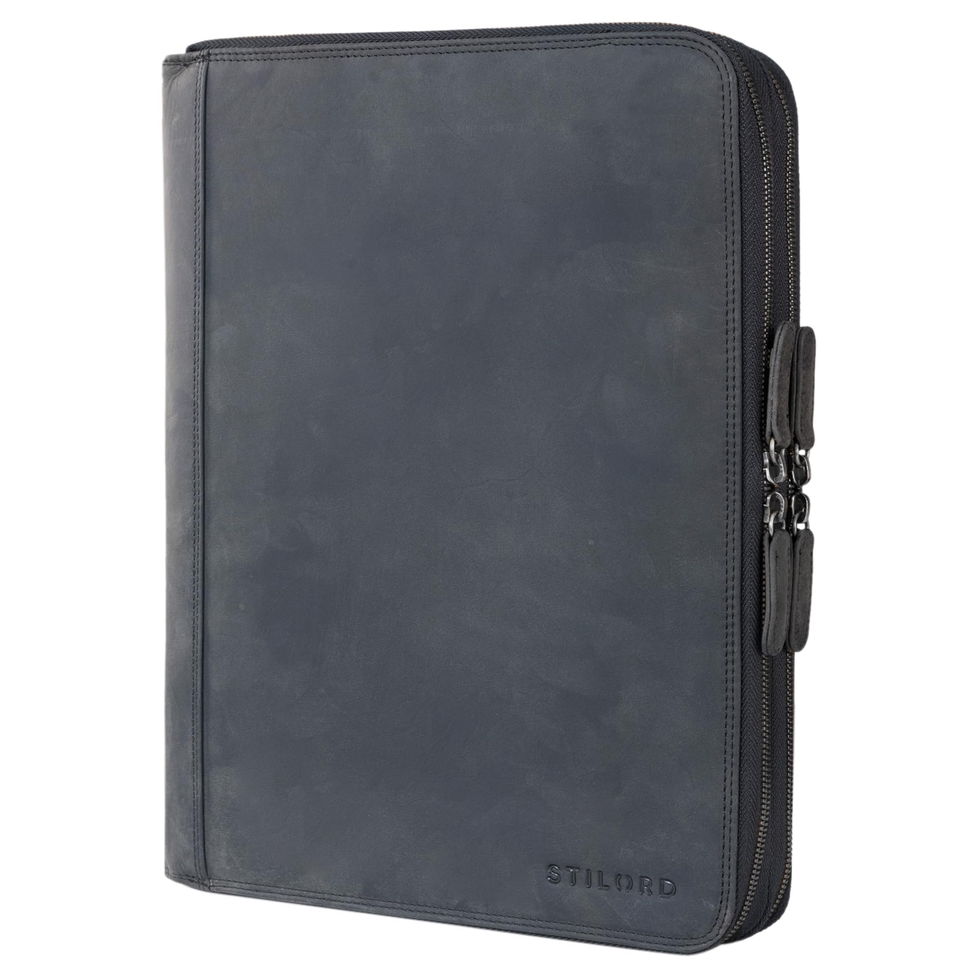 borsa in pelle vintage con chiusura a zip e spazio per tablet 13,3 pollici