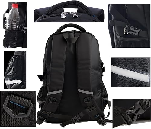 Miniatura 5 de Mochilas Bookbag Casual Hombro Daypack Mochila Viaje Mochila Negro, Typ3 Negro Amarillo, Mochila para Estudiantes