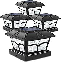 Vista 1 de Siedinlar Luces solares para postes al aire libre, 2 modos de color, 8 LED para postes de 4 x 4, 5 x 5, 6 x 6, decoración de terraza, blanco cálido