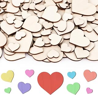 392PCS Wooden Hearts, 0.75-2 inch Unfinished Blank Wooden Hearts for Crafts