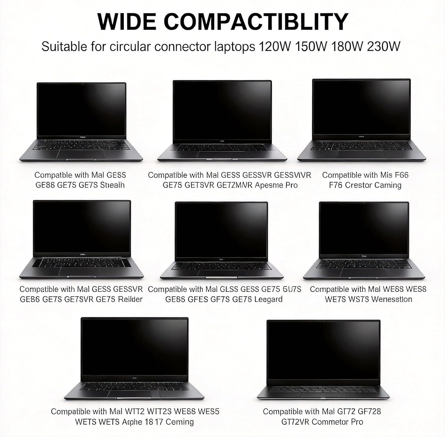 230W Laptop Charger Compatible with MSI GS66 GS75 Stealth GE66 Raider, AC Adapter Replacement for A17-230P1A ADP-230EB T, 19.5V 11.8A Power Supply 5.5x2.5mm Tip