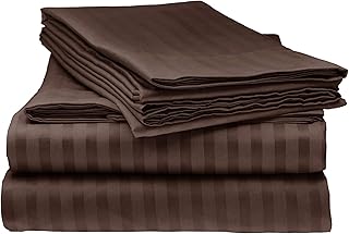 Cotton Home Depot Queen Collection Bed Sheet Set 14 Inch Deep Pocket 4-Piece Bedding Set - Wrinkle, Stain, Fade Resistant - Chocolate Brown