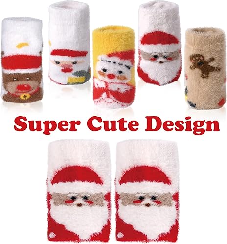 Vista 2 de ICEIVY Calcetines mullidos para mujer, paquete de 5 unidades, gruesos, suaves, cálidos, acogedores, informales, con caja de regalo