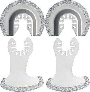 4PCS Oscillating Diamond Blades, Scythe-Shaped & 64mm Semi-Circle Multi Tool Blades&hellip;