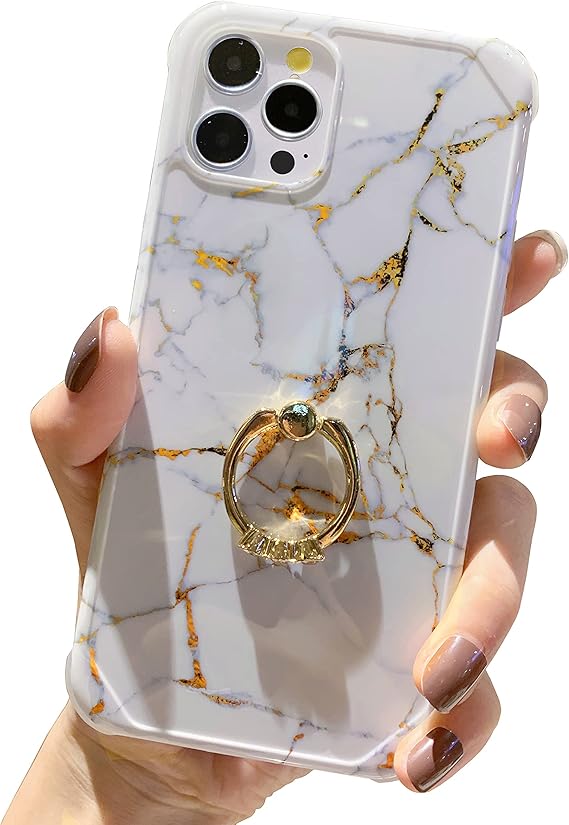 Anynve Compatible with iPhone 12 Pro Max Marble Case Cute