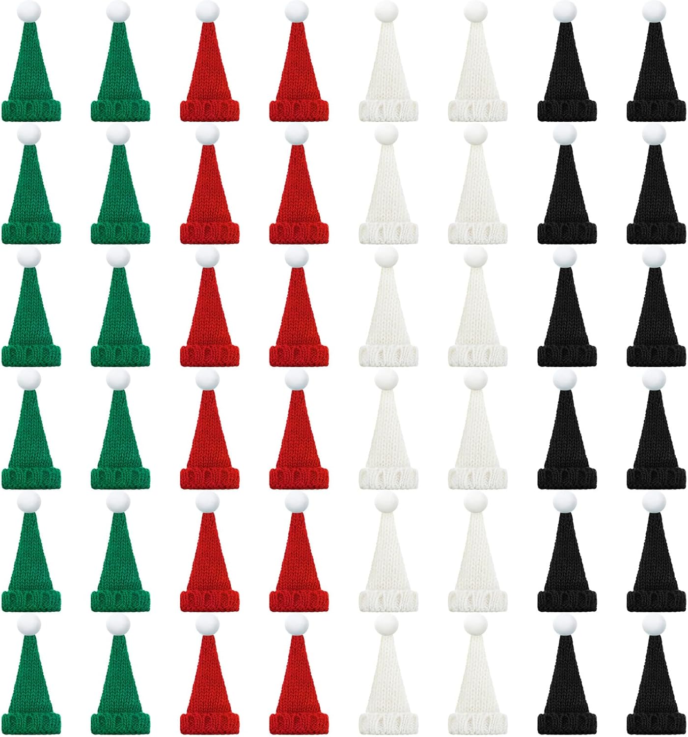 Bencailor 48 Pcs Mini Santa Hats for Crafts Small Christmas