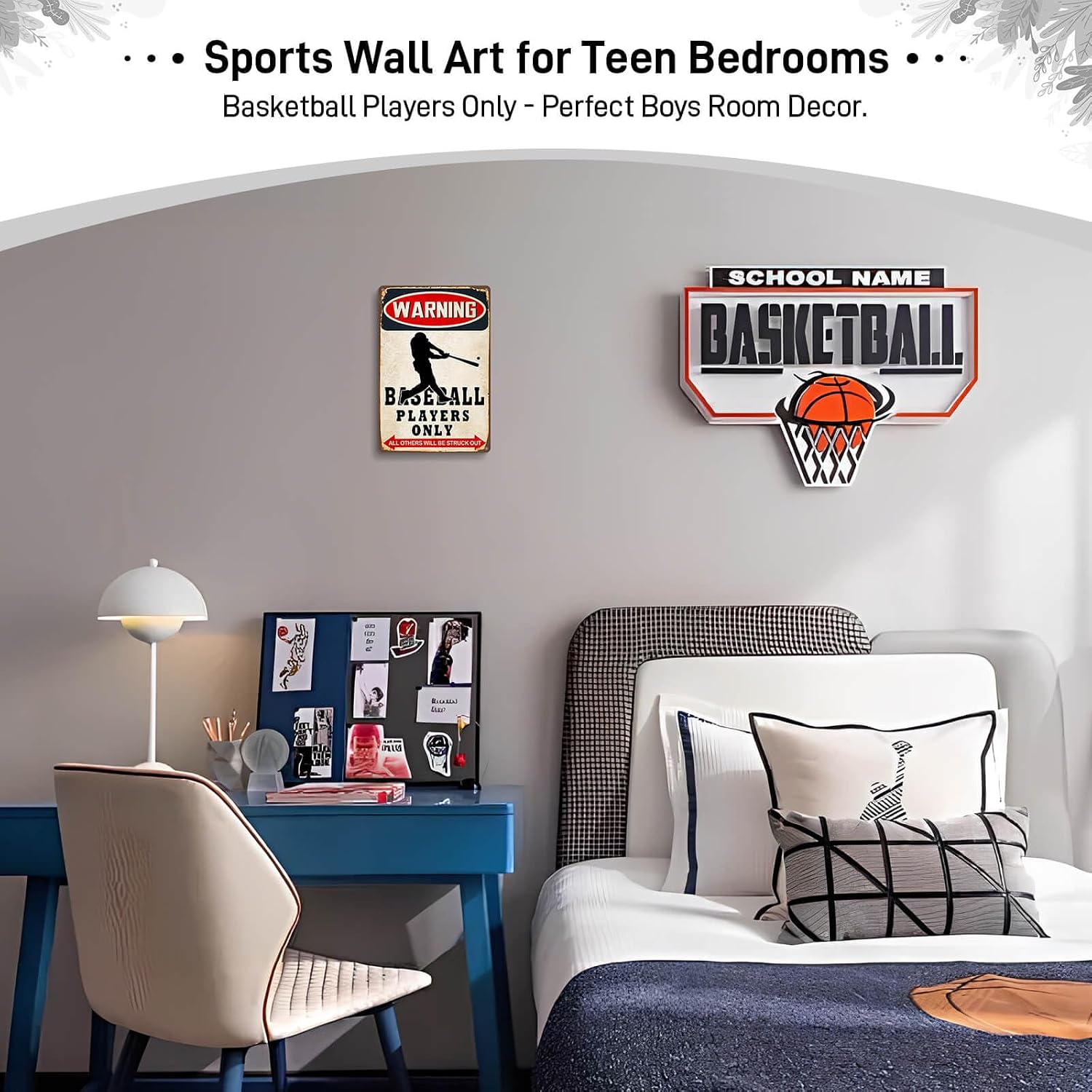 PAIION Funny Basketball Theme Metal Sign Wall Decor for Boys Room 8x12 IN image 3